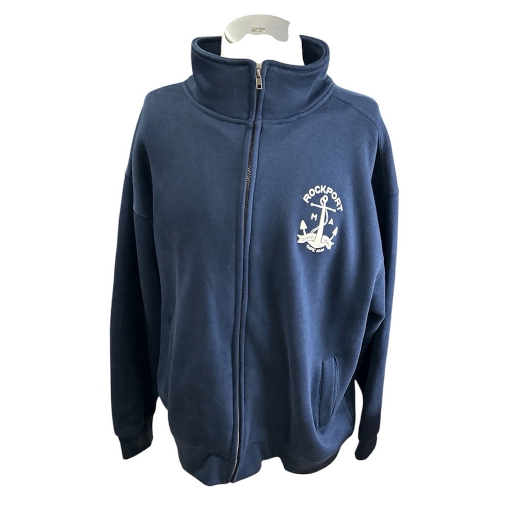 Pro Weave Rockport Maine Sweater Mens XL Navy Cape Ann Full Zip Sweatshirt